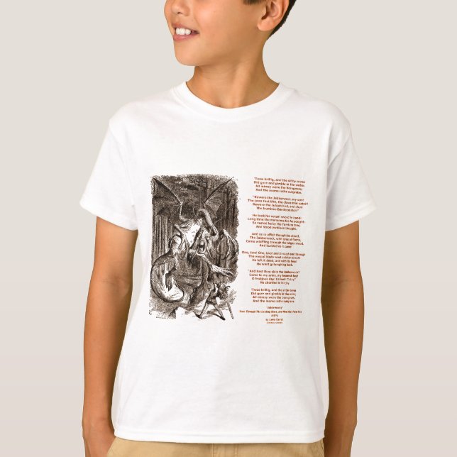 Jabberwocky dikt av Lewis Carroll Tee Shirt (Framsida)