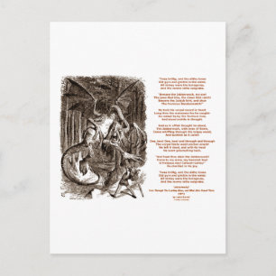 Jabberwocky-dikt av Lewis Carroll Vykort