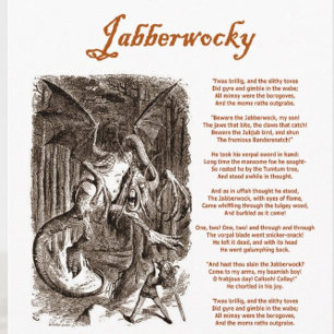 Jabberwocky Dikt by Lewis Carroll (Black Adder) Kort