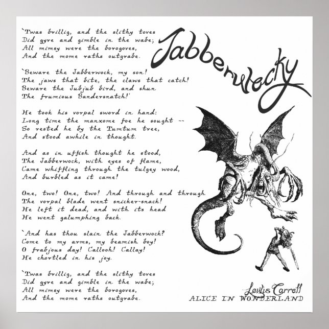 Jabberwocky Dikt Poster (Framsidan)