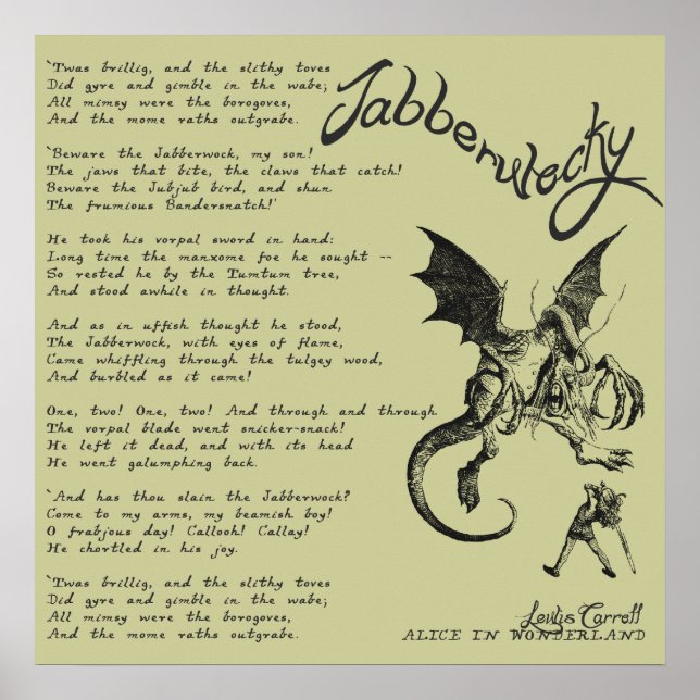 Jabberwocky Dikt Poster (Framsidan)