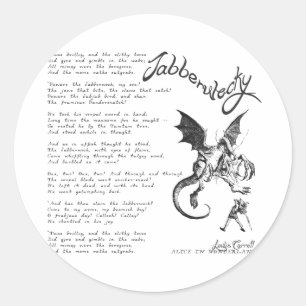 Jabberwocky dikt runt klistermärke