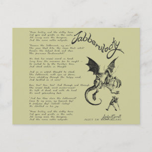 Jabberwocky dikt vykort
