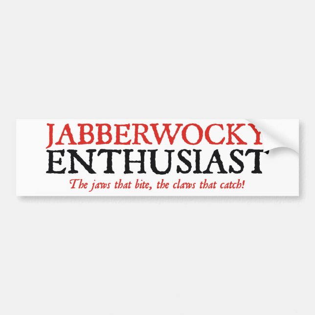 Jabberwocky entusiast bildekal (Framsidan)