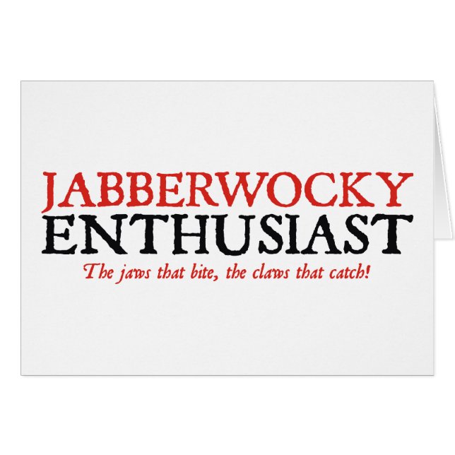 Jabberwocky entusiast hälsningskort (Framsidan Horizontal)