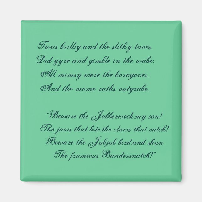 Jabberwocky Magnent Magnet (Framsidan)
