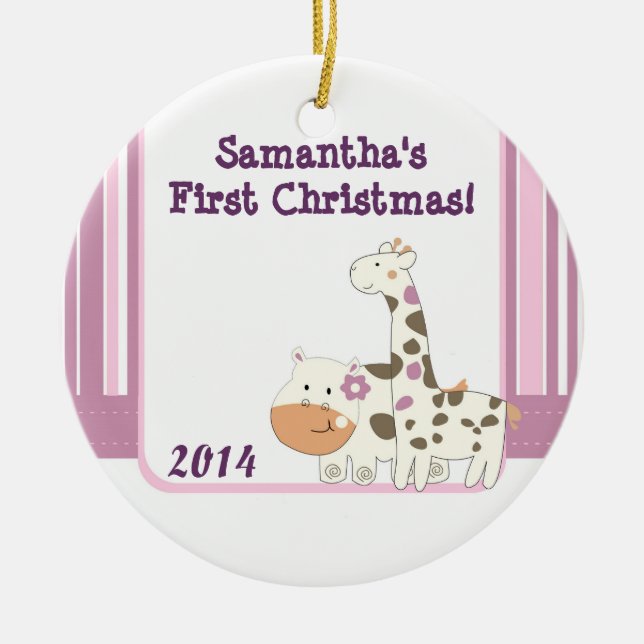 Jacana Jungle Giraffe Personlig Namn Ornament (Framsidan)