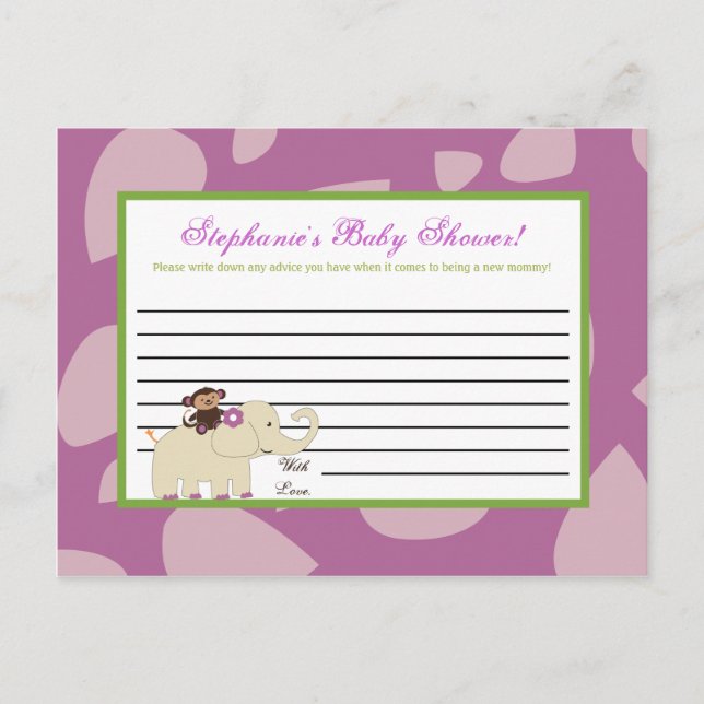 Jacana Lila Animals med skrivbart biokort Rådkort (Framsida)