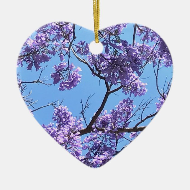 Jacaranda Blommars Julgransprydnad Keramik (Framsidan)
