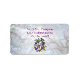 Jacaranda Blooms & Lily Bouquet Adressetikett