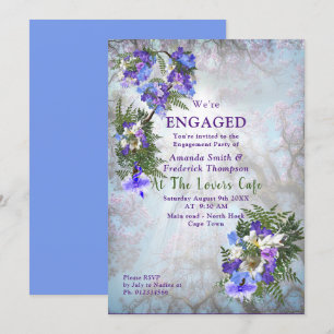 Jacaranda Blooms & Lily Bouquet Party Inbjudningar