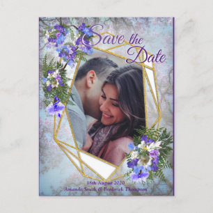 Jacaranda Blooms & Lily Bouquet Spara datumet Meddelande Vykort
