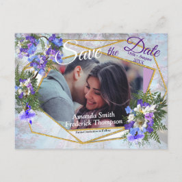 Jacaranda Blooms & Lily Bouquet Sparar datumet Meddelande Vykort