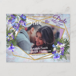 Jacaranda Blooms & Lily Bouquet Sparar datumet Meddelande Vykort