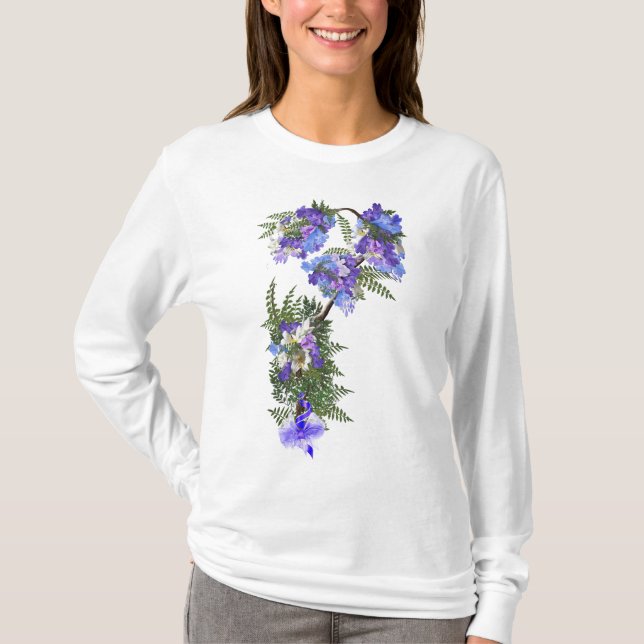 Jacaranda Flowers bröllopsbuketter T Shirt (Framsida)