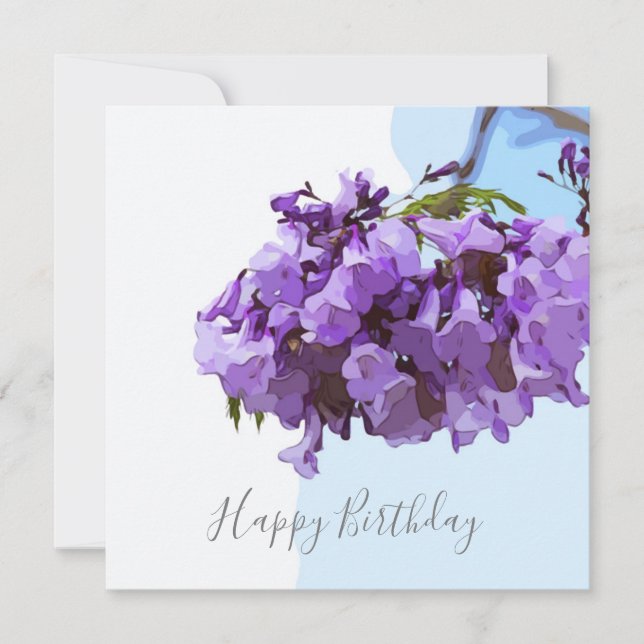 Jacaranda Flowers mot blå himmel bakgrund (Framsida)