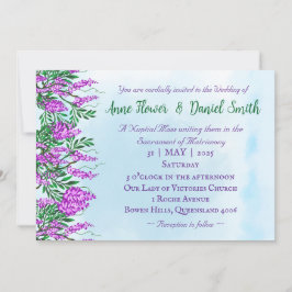 Jacaranda Himmel Blue Catholique Wedding Investiga Inbjudningar