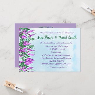 Jacaranda Himmel Blue Catholique Wedding Investiga Inbjudningar