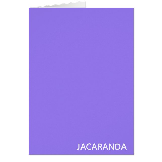 Jacaranda lila färg namn hälsningskort (Framsidan)