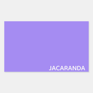 Jacaranda lila färg namn rektangulärt klistermärke