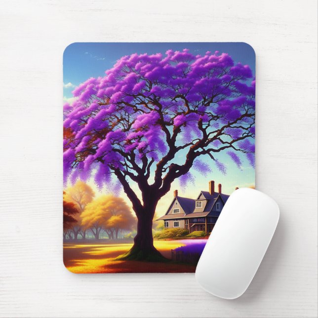 Jacaranda Träd Farm House, Mousepad Musmatta (Med mus)