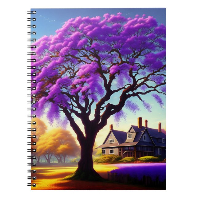 Jacaranda Träd Farm House, Notebook Anteckningsbok (Framsidan)
