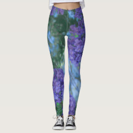 Jacaranda Träd Flowers Pastel Färg Leggings