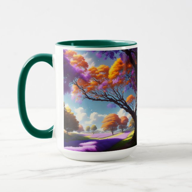 Jacaranda Träd och Lavender Fält, Kaffe Mugg (Vänster)