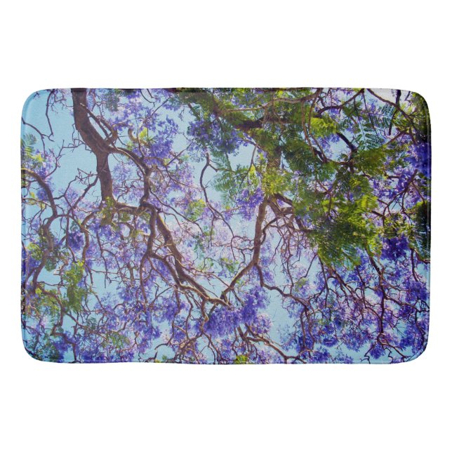 Jacaranda Träd Oil Paint, Memory Foam Bathmat Badrumsmatta (Framsidan)