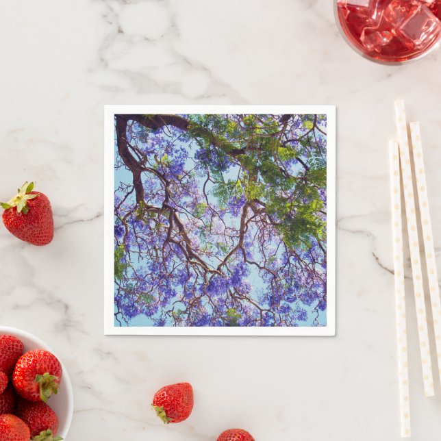 Jacaranda Träd Oil Paint, Papper Napkins Pappersservett (Insitu)