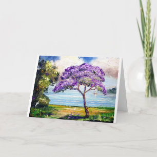Jacaranda Träd Tropical Art Kort