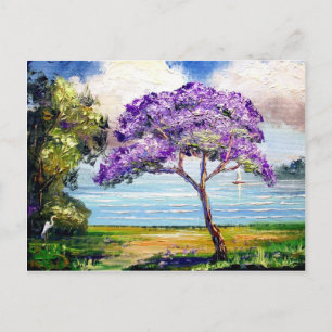Jacaranda Träd Tropical Art Vykort