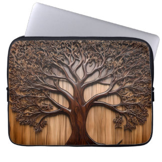 Jacaranda Träd Wood Carving Laptop Fodral