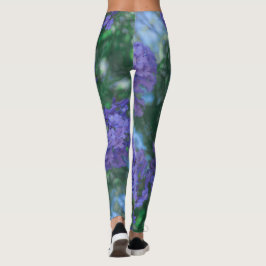 Jacarandaträd Blommor Pastella Färger Leggings