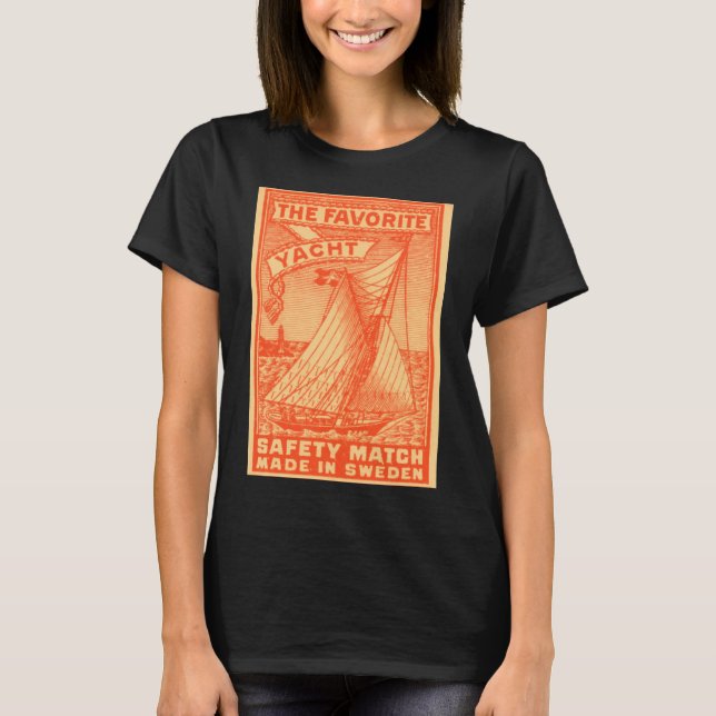 Jachten, Vintage Matchbox-design T Shirt (Framsida)