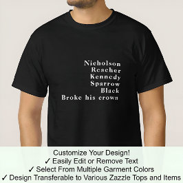 Jack Anpassat Förnamn Känd Namn Trend Anpassad 02W T Shirt