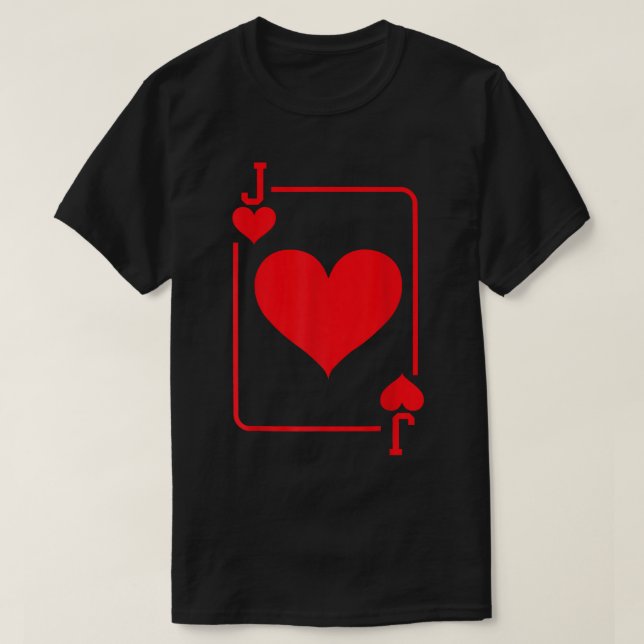 Jack av Hearts-uppspelningskort Halloween Costume  T Shirt (Design framsida)