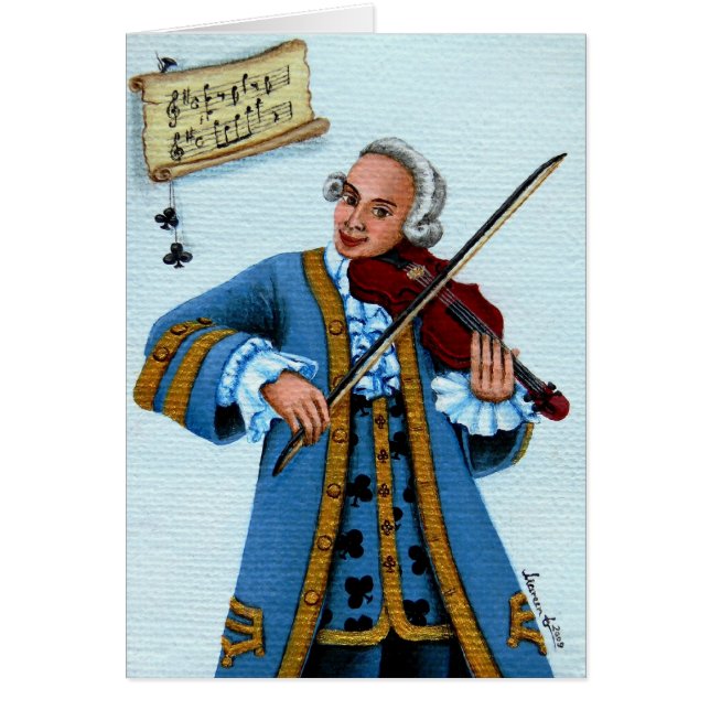 "Jack av klubbar ", Hälsningskort (Framsidan)