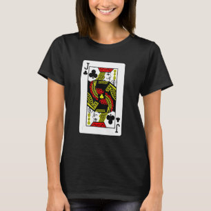 Jack av Klubbar Poker Card-spel med svarta kort T Shirt