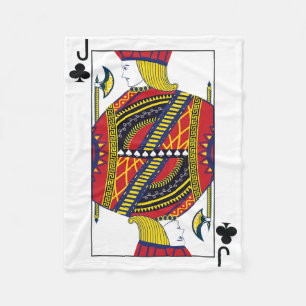 Jack av Klubbar Poker Card-uppspelningskort Blackj Fleecefilt