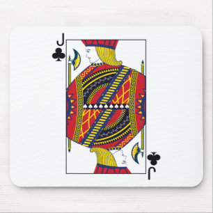 Jack av Klubbar Poker Card-uppspelningskort Blackj Musmatta