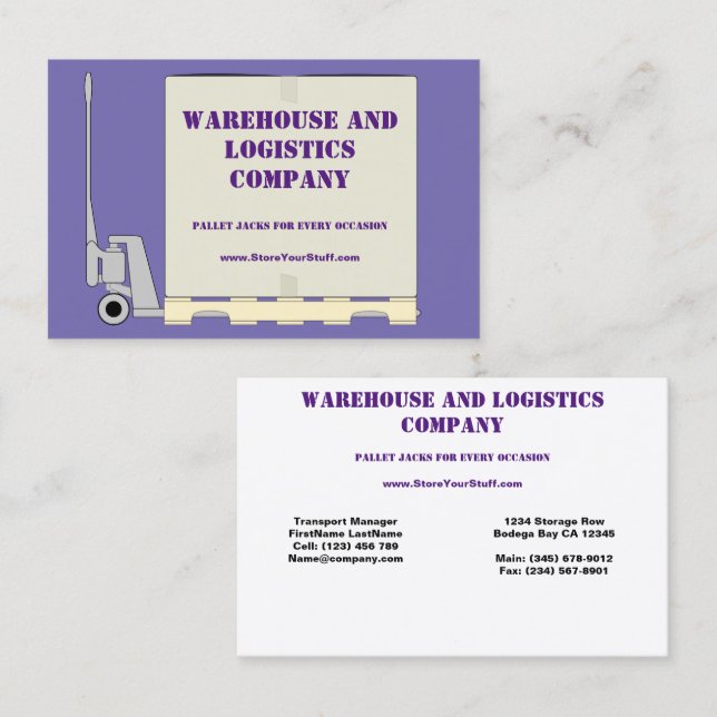 Jack av lastpall, standard, 3,5 x 2,0-tums Affärsk Visitkort (Fram/baksida)