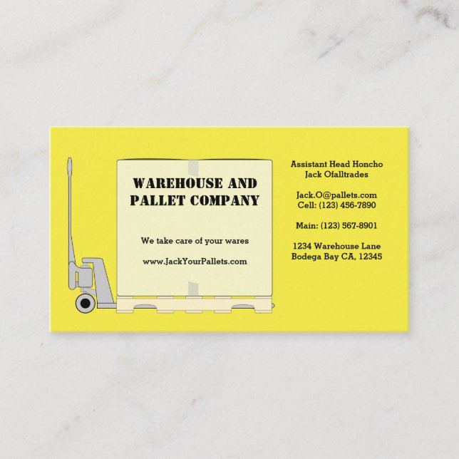 Jack av lastpall visitkort (Framsida)