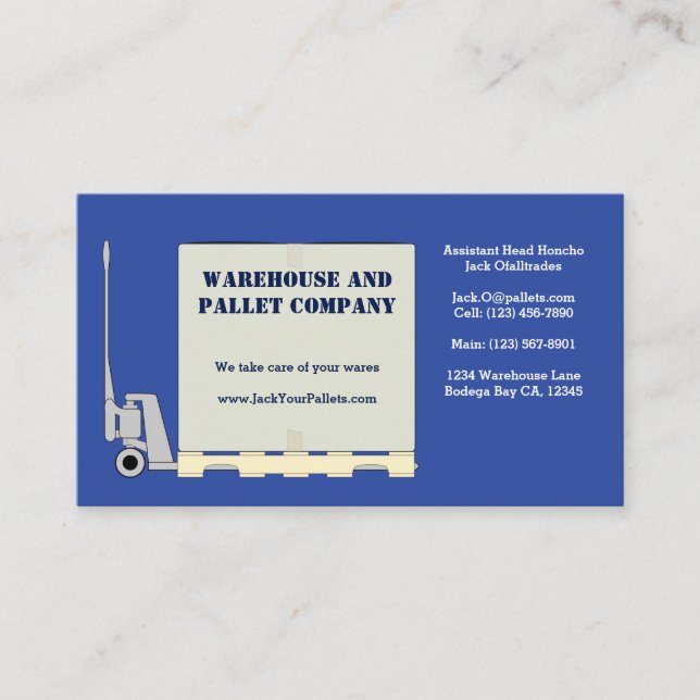 Jack av lastpall visitkort (Framsida)