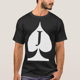 Jack av poker för symbol för spadekortlekpoker t shirt