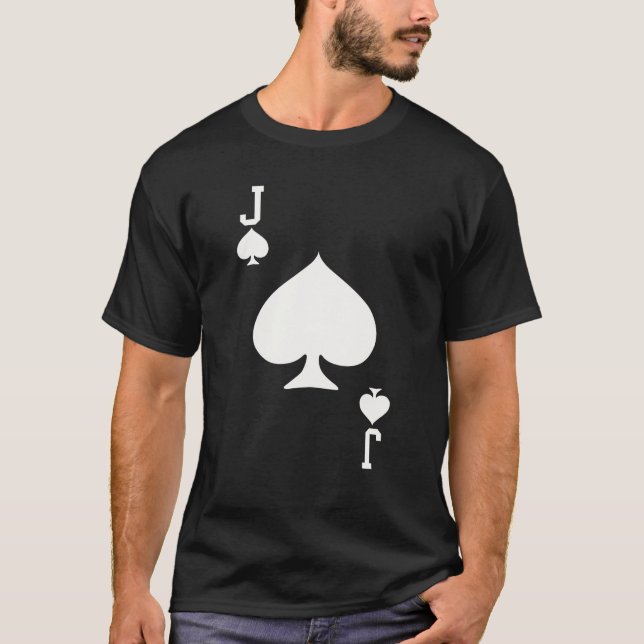 Jack av spade Card Halloween Costume White T Shirt (Framsida)