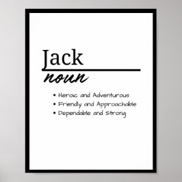 Jack, Boy Personlig Namn Definition Poster