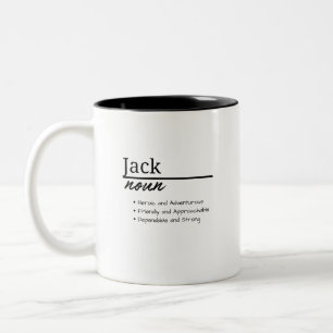 Jack, Boy Personlig Namn Definition Två-Tonad Mugg