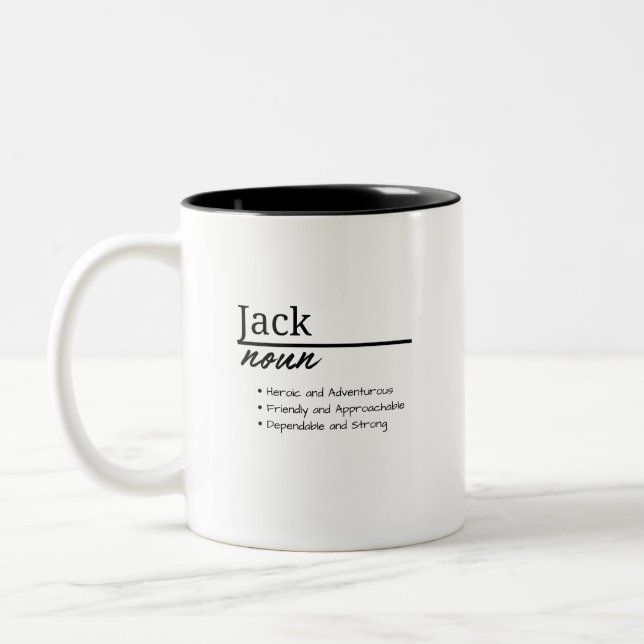 Jack, Boy Personlig Namn Definition Två-Tonad Mugg (Vänster)