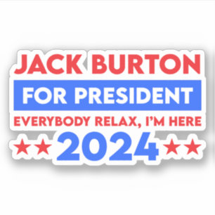 Jack Burton för talman 2024 Klistermärken